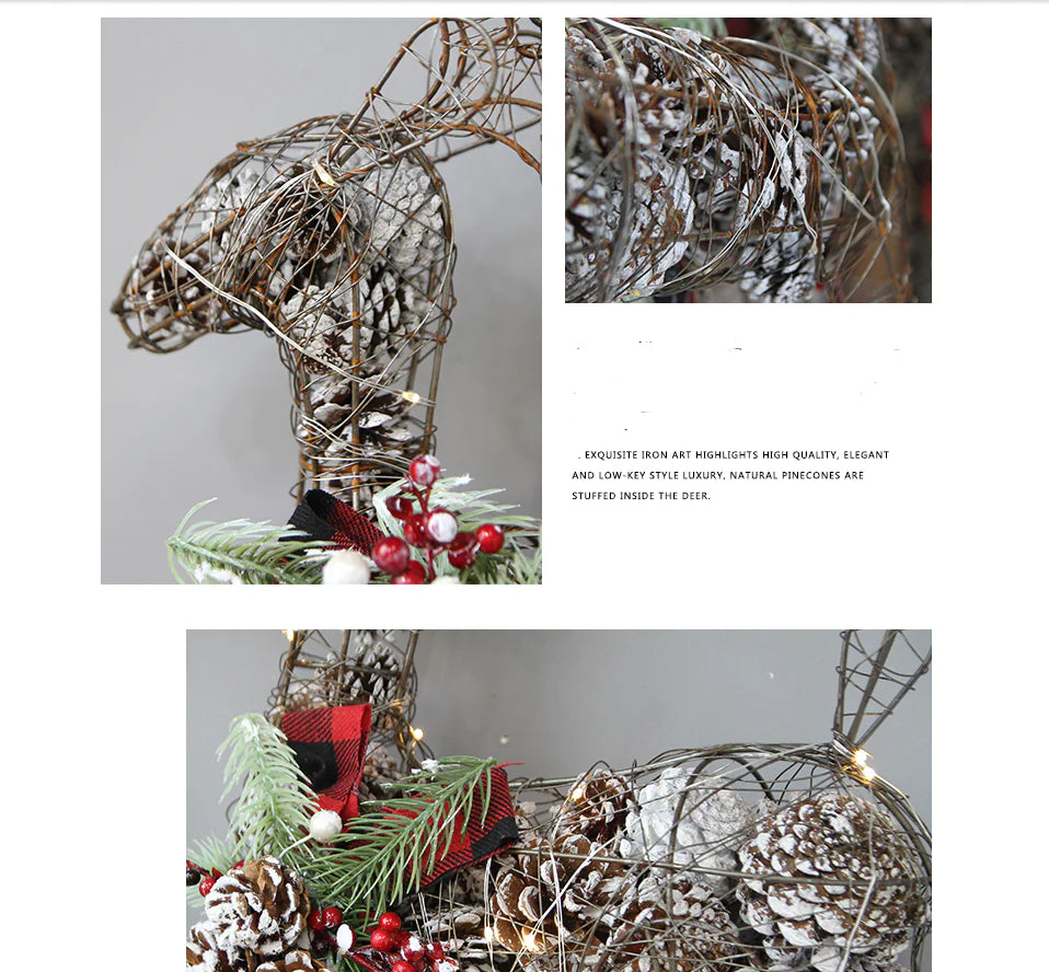 American Pinecone, Christmas Reindeer, Tree Ornaments